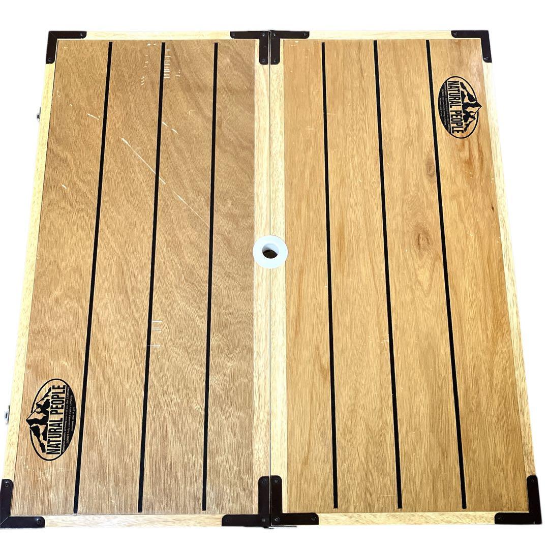 【NATURAL PEOPLE】アウトドアテーブルチェアセット　木製　レトロ