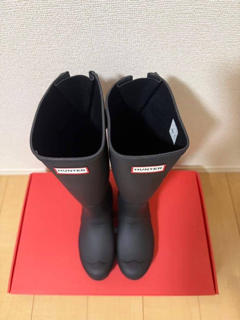 【新品・未使用】HUNTER 長靴 ブラック24cm UK5