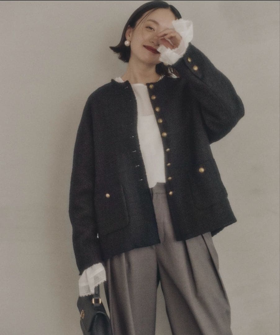 PUAL CE CIN フレア袖口レースブラウス