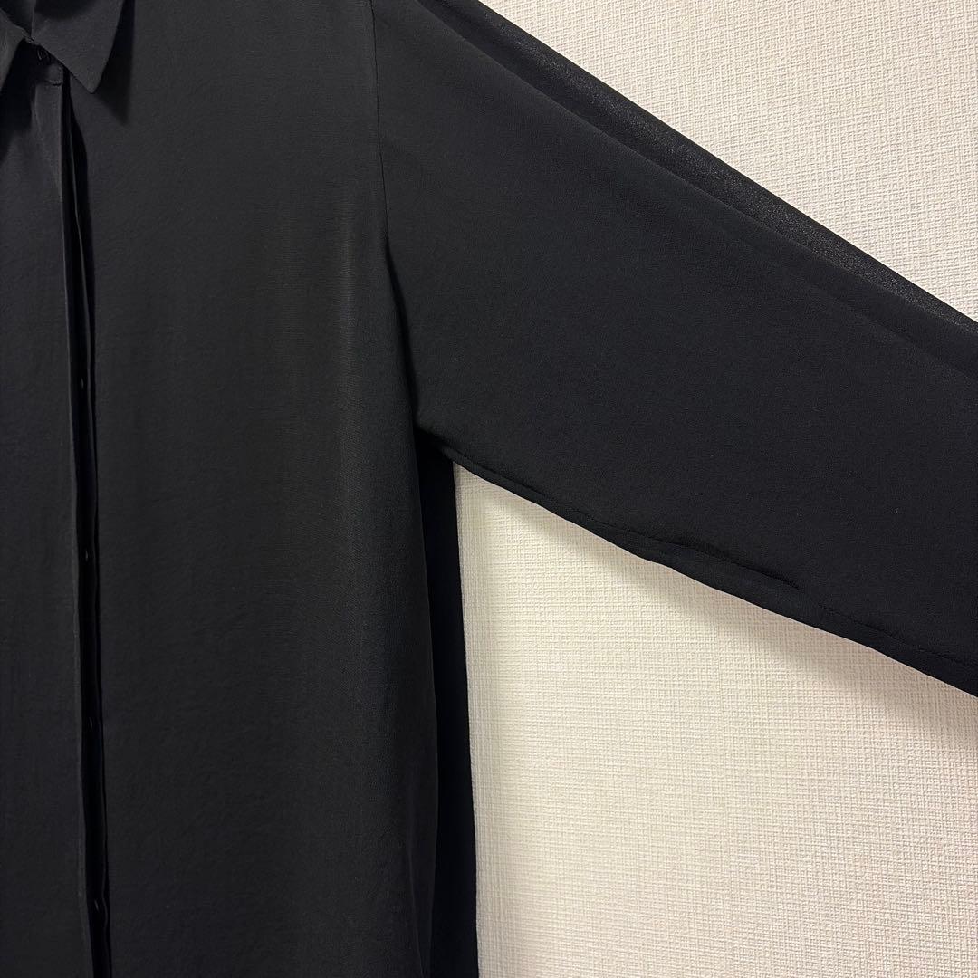 美品 muse de deuxieme classe トリアセシフォンシャツ 黒