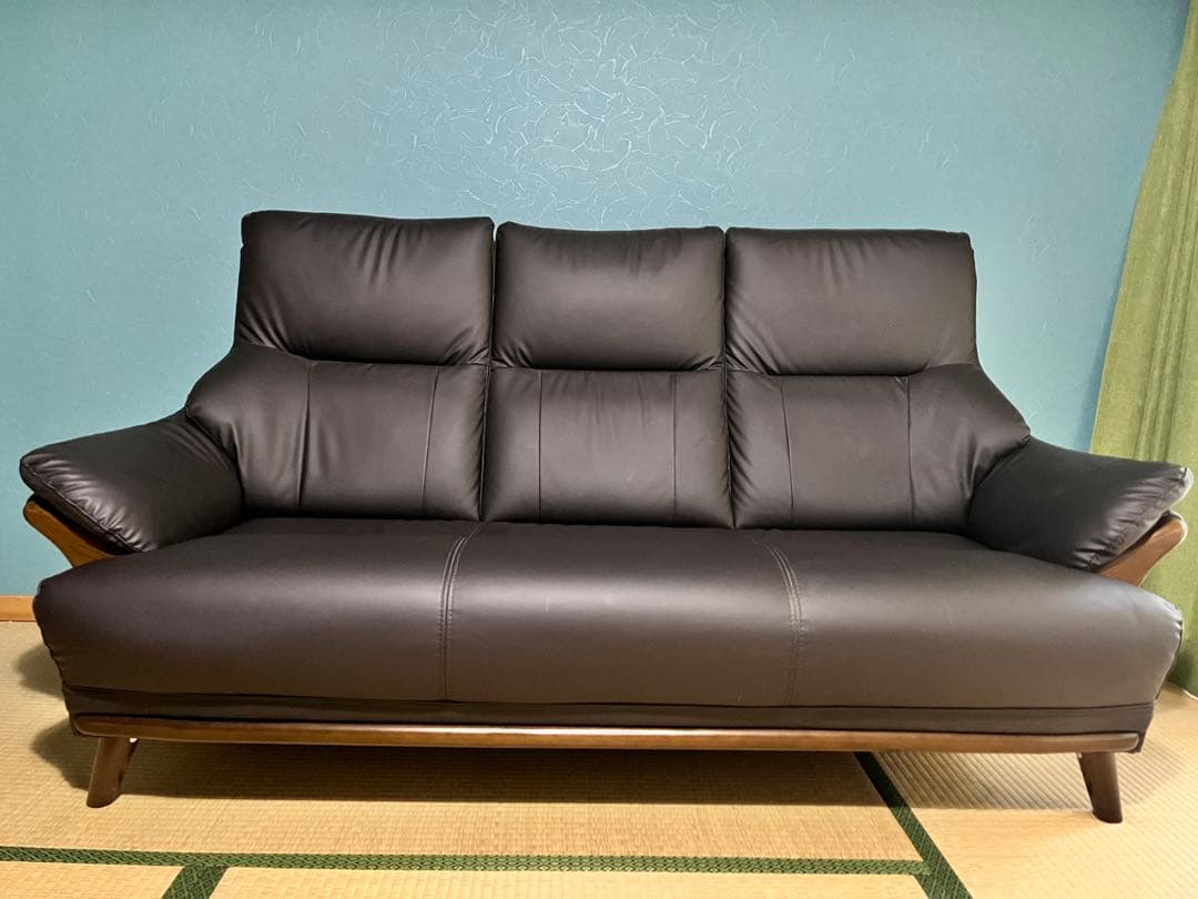 ニトリ Nシールド コウテイ3 3人掛けソファ ダークブラウン ブラック