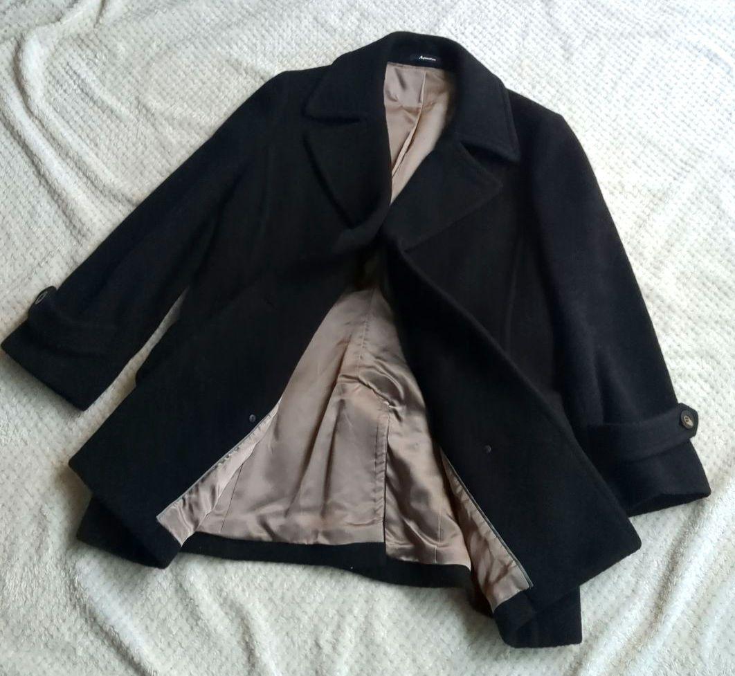 アンゴラ50%　Lサイズ アクアスキュータムロンドンPコート黒　日本製