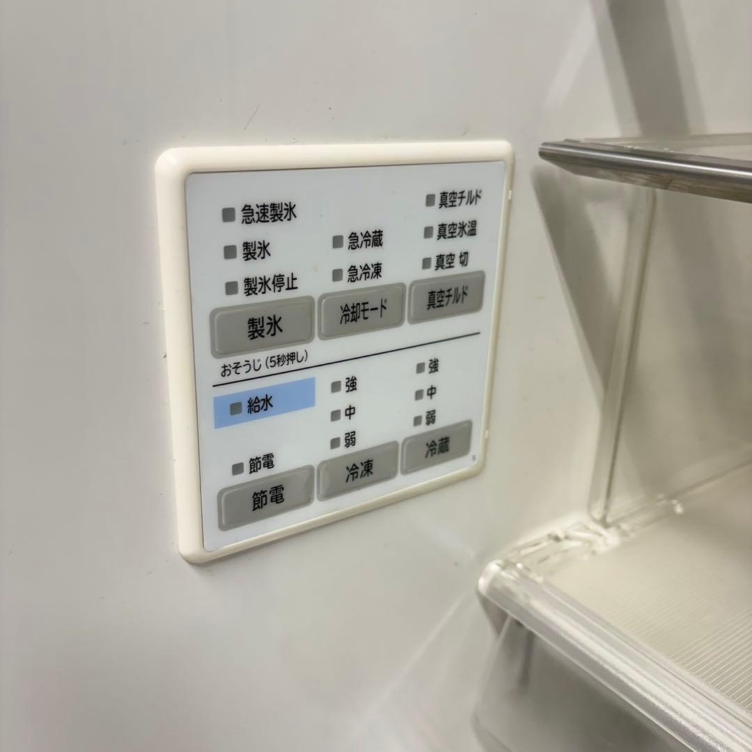 704 大型冷蔵庫　ガラストップ　5ドア　400L強 右開き　自動製氷機付　美品