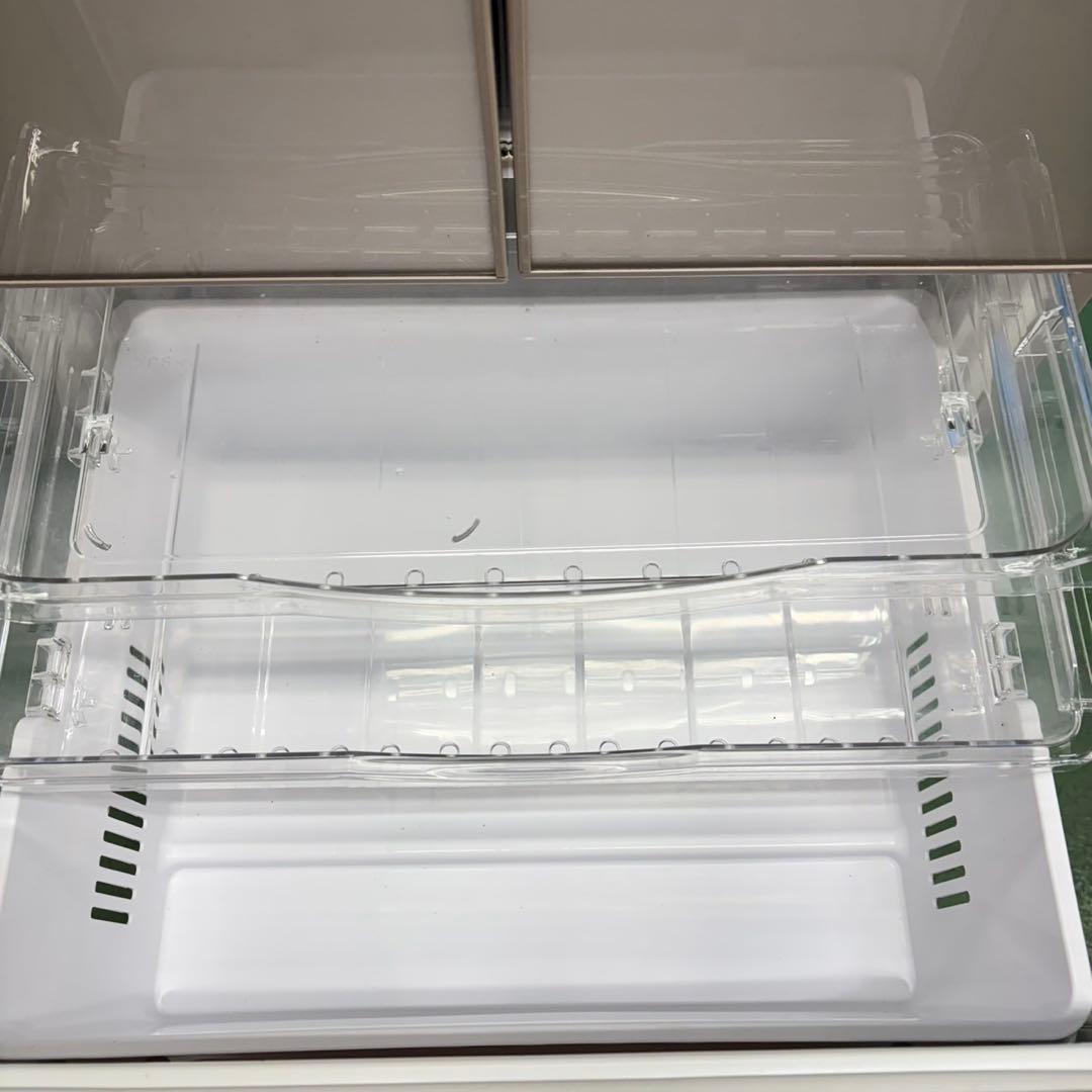 704 大型冷蔵庫　ガラストップ　5ドア　400L強 右開き　自動製氷機付　美品