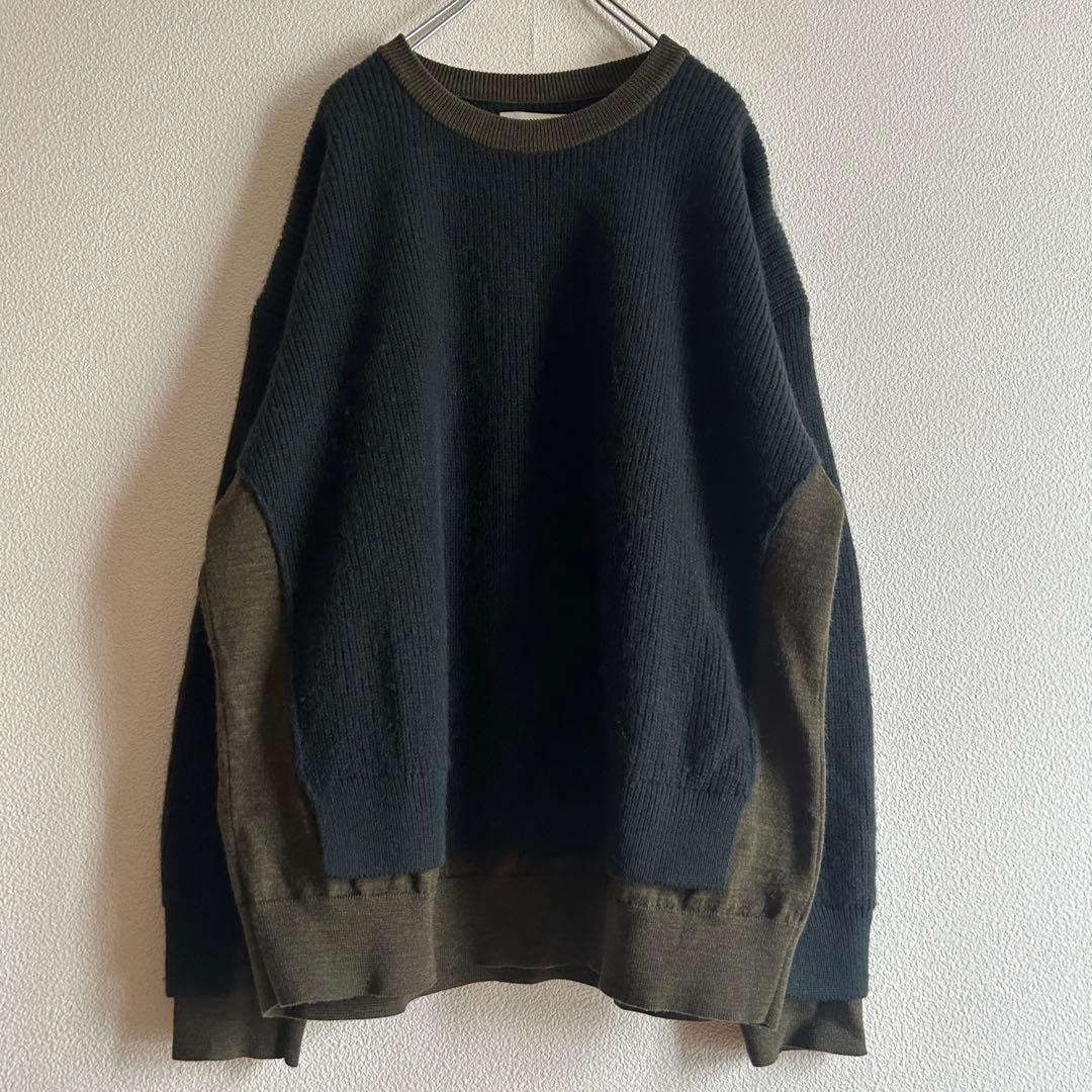 YOKE ヨーク ドッキングニット ベイビーアルパカ ウール グリーン