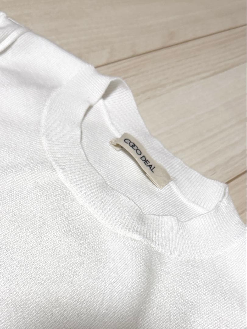 ♡完売商品♡COCO DEAL ペプラムブラウスレイヤードニット アイボリー