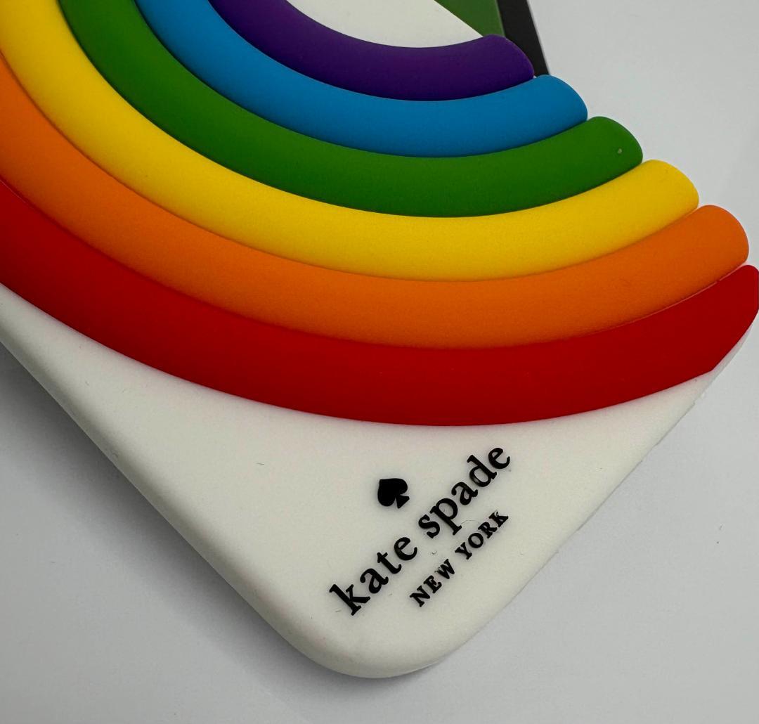 【正規品】 ケイトスペードiPhone14Pro ケース 虹 レインボー