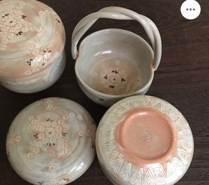 茶器 懐石 三島焼き 陶楽 二種五つセット 美品