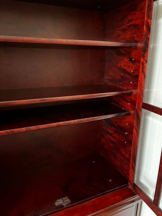 民藝家具　大型収納棚(本棚　食器棚) 桜無垢材　経年変化による深いいい色合い