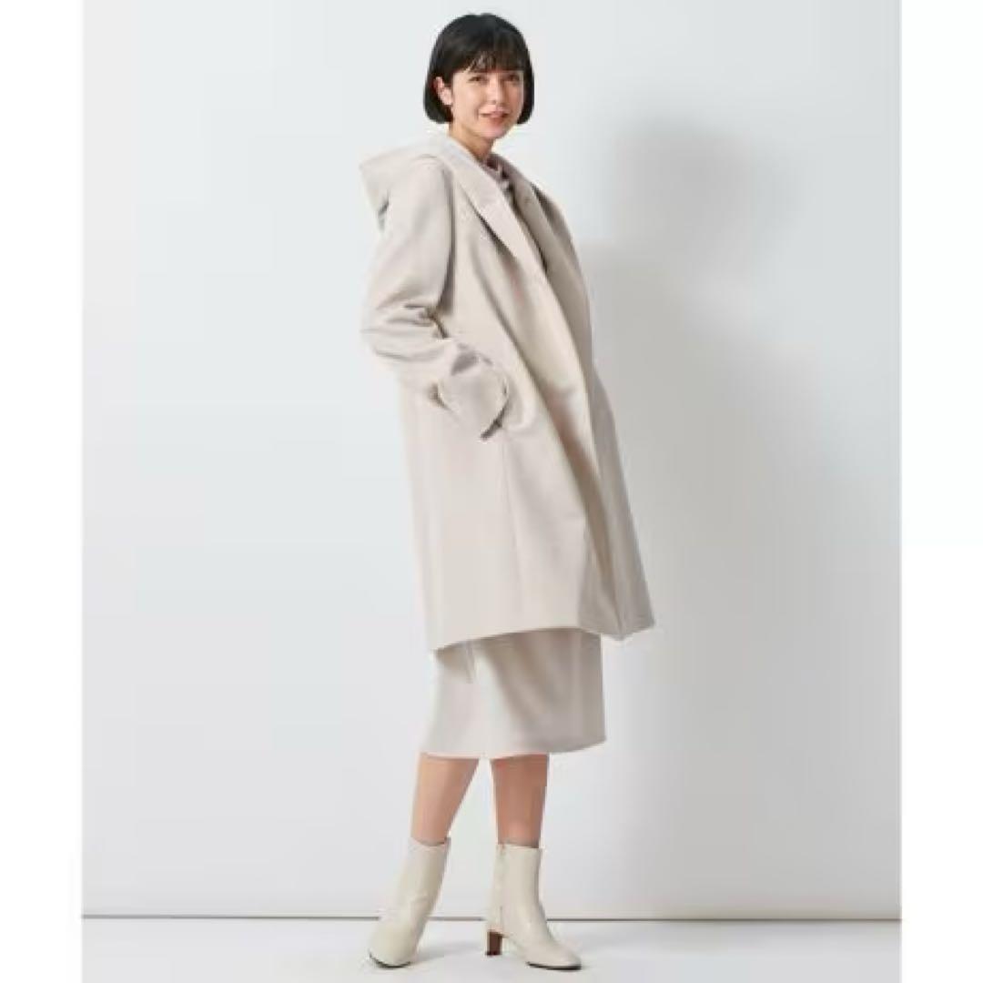 23区 ウール アンゴラ ビーバー フーデッド コート 40 L