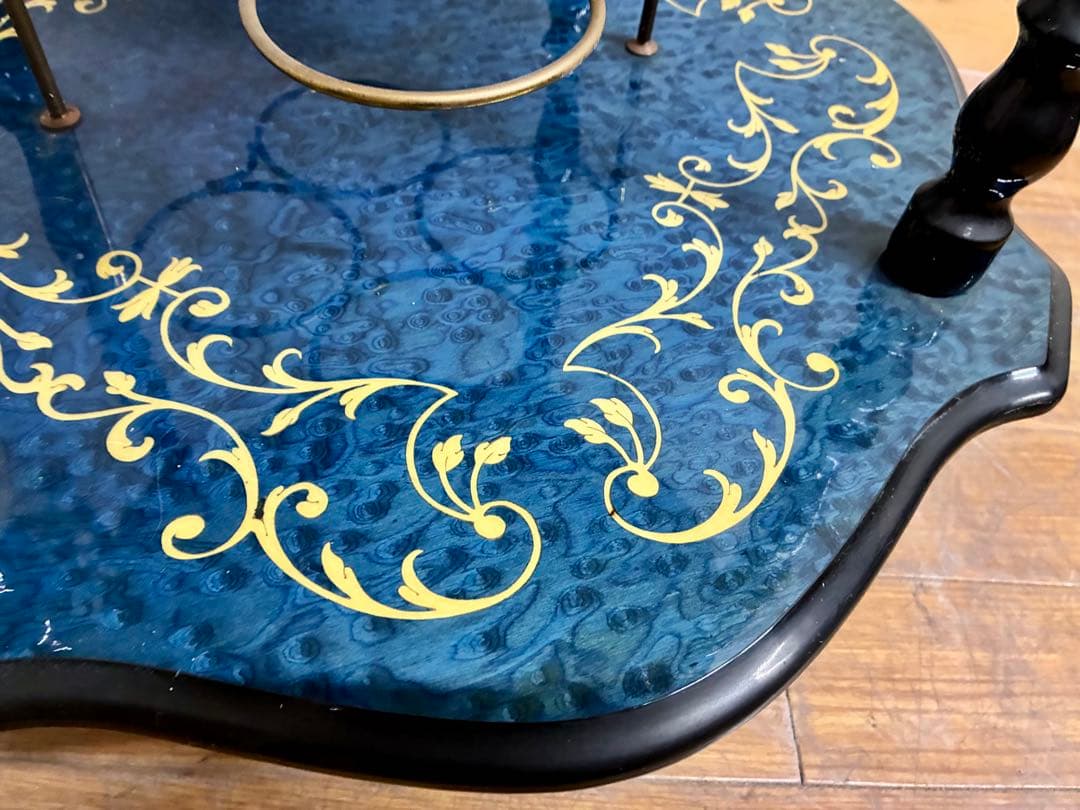 管459☆イタリア製☆ドマン社☆象嵌細工☆アンティーク☆キッチンワゴン