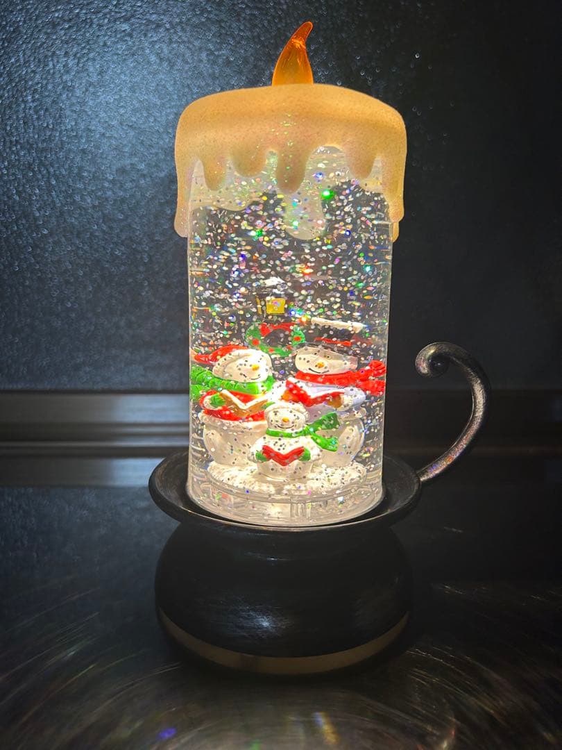 クリスマス装飾 サンタとツリー雪だるま　乾電池式ライトアップ