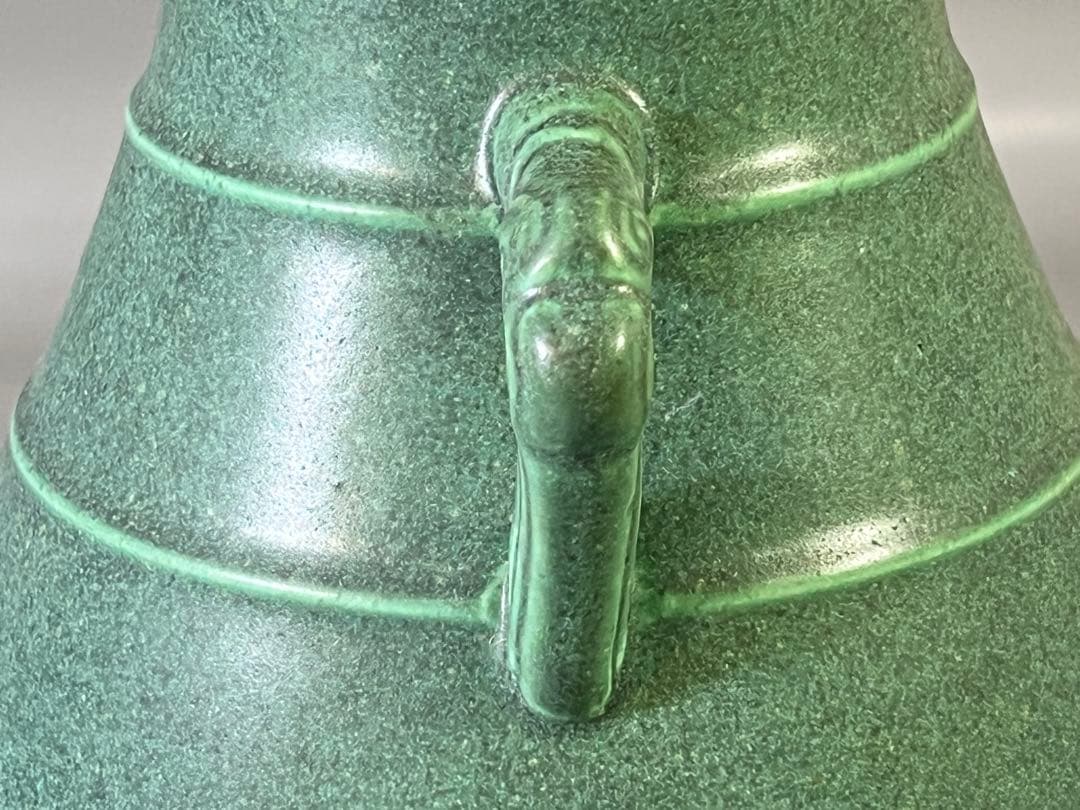 DT694 爐鈞釉 双耳花生 瓶 作家物 美品