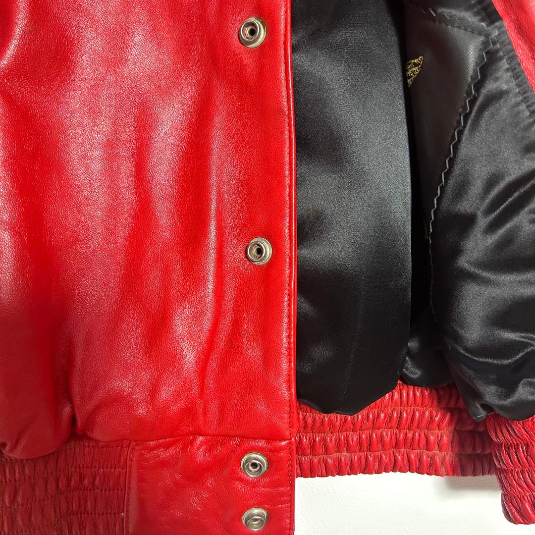 希少JEFF HAMILTON シカゴ・ブルズ レザースタジャン レッド M