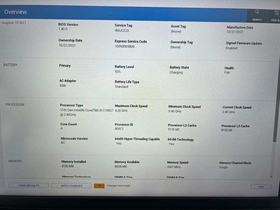 Dell Inspiron 15 3511 ノートPC