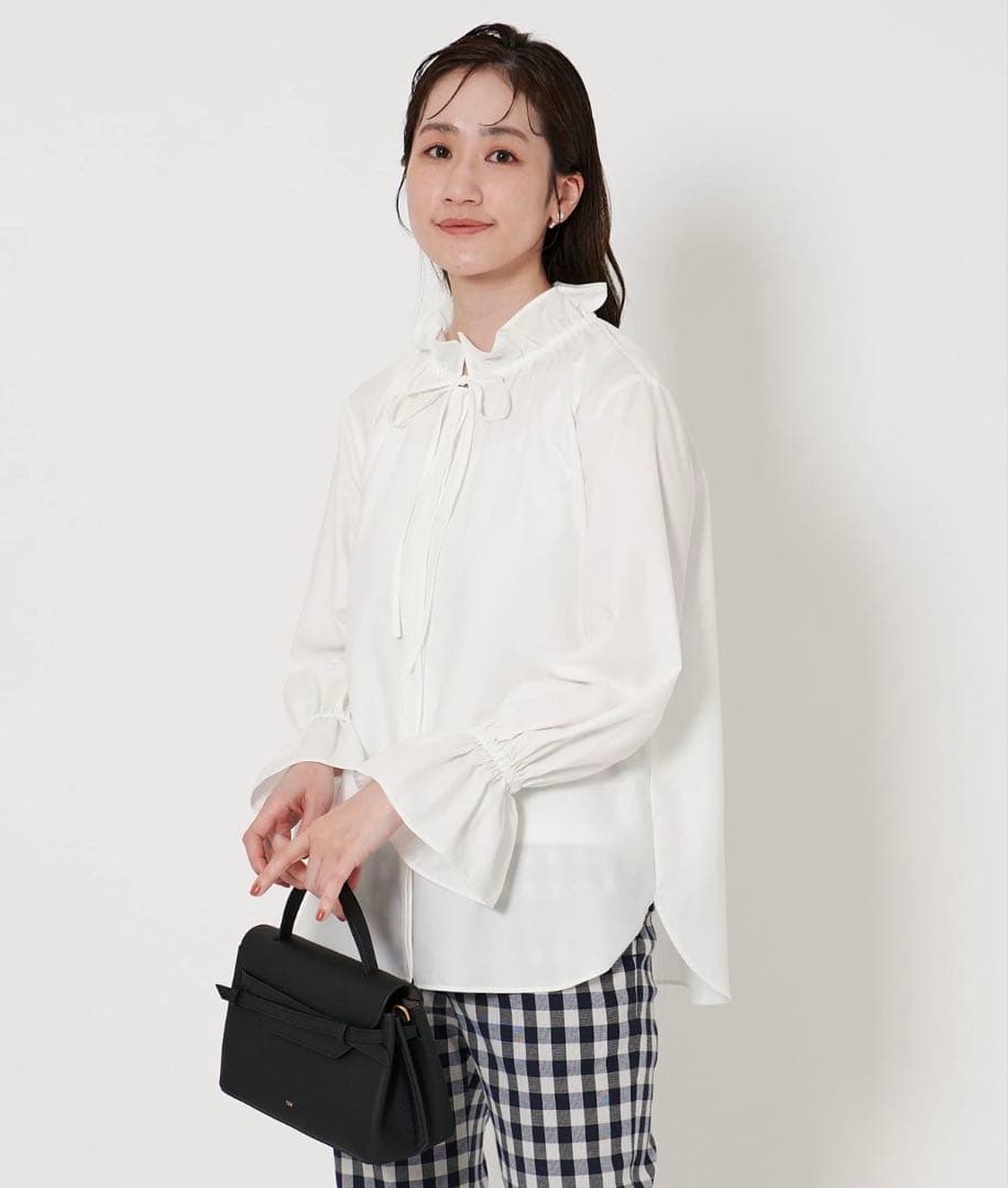 UNITED ARROWS フリルカラー フレアスリーブ ブラウス