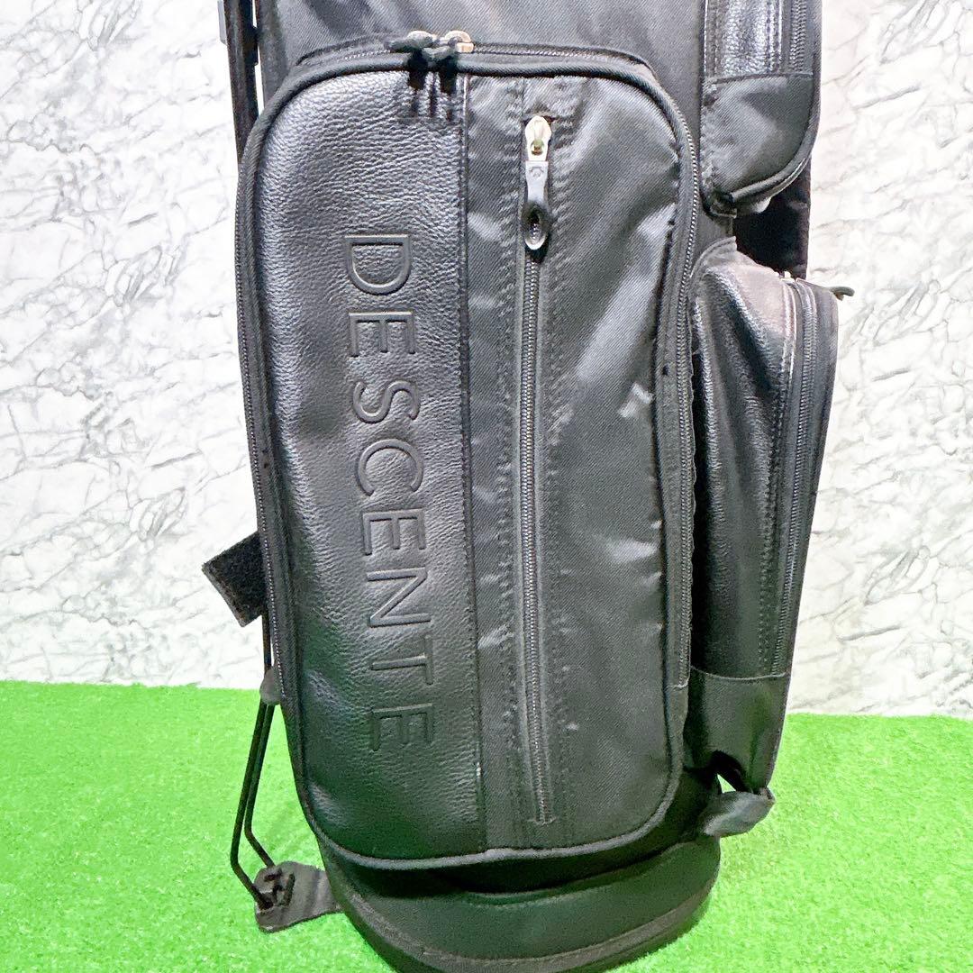 DESCENTE デサント 軽量 キャディバッグ オールブラック スタンド付き