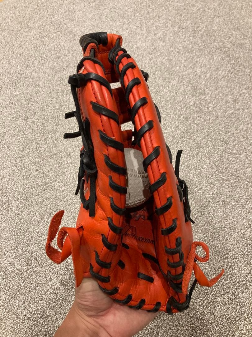 ハタケヤマ 軟式 ファーストミットTH-381V 一塁手用 Vオレンジ
