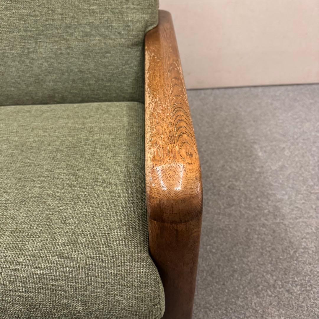 オールドカリモク パネルアーム 1人掛けソファ ②