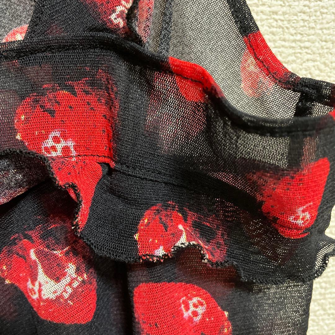 Hysteric Glamour Hysterics黒赤苺シースルーキャミソール