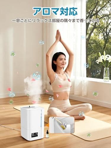 【加湿器 スチーム式X超音波式】ハイブリッド式 5.5L大容量 30畳_corg