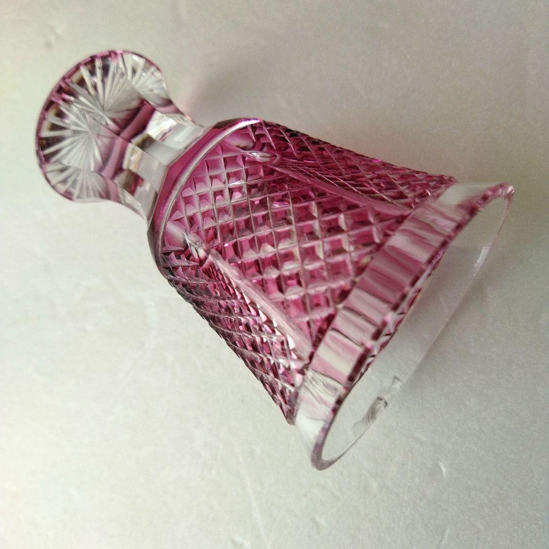 ミ*メ様 【未使用　長期保管品】復元薩摩切子　金継　脚付杯　色被せ切子　紗綾高杯