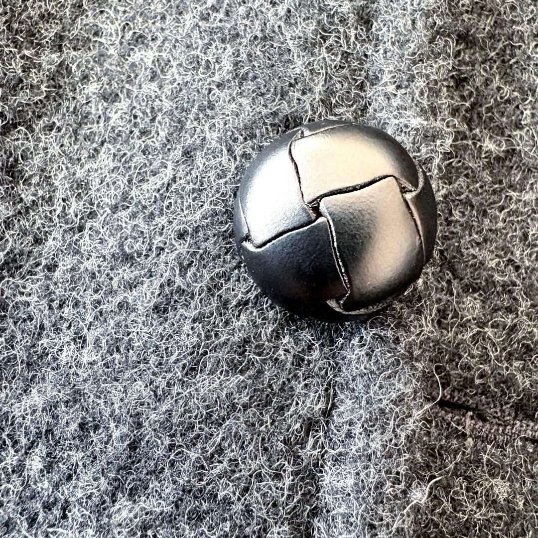 ■美品DANTONウールモッサシングルコートチャコールグレーくるみボタン丸襟38