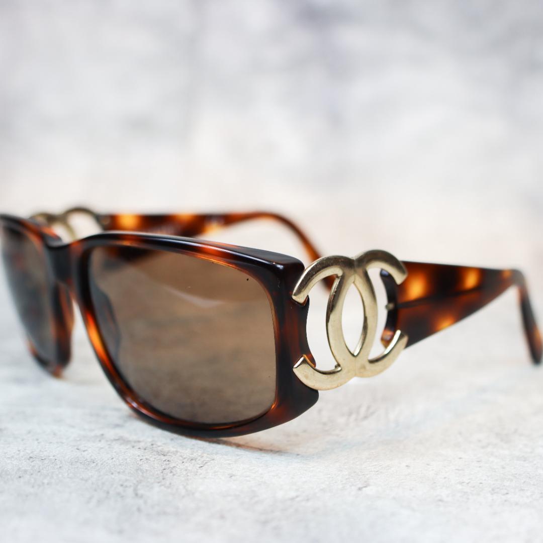 CHANEL シャネル CCロゴ サングラス べっ甲 ブラウン レディース