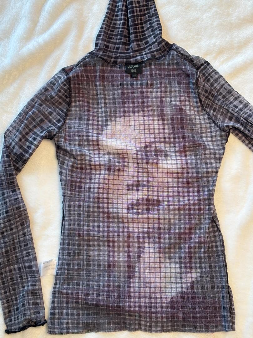 Jean-PaulGAULTIERFEMMEパワーネットフェイスプリント赤刺繍