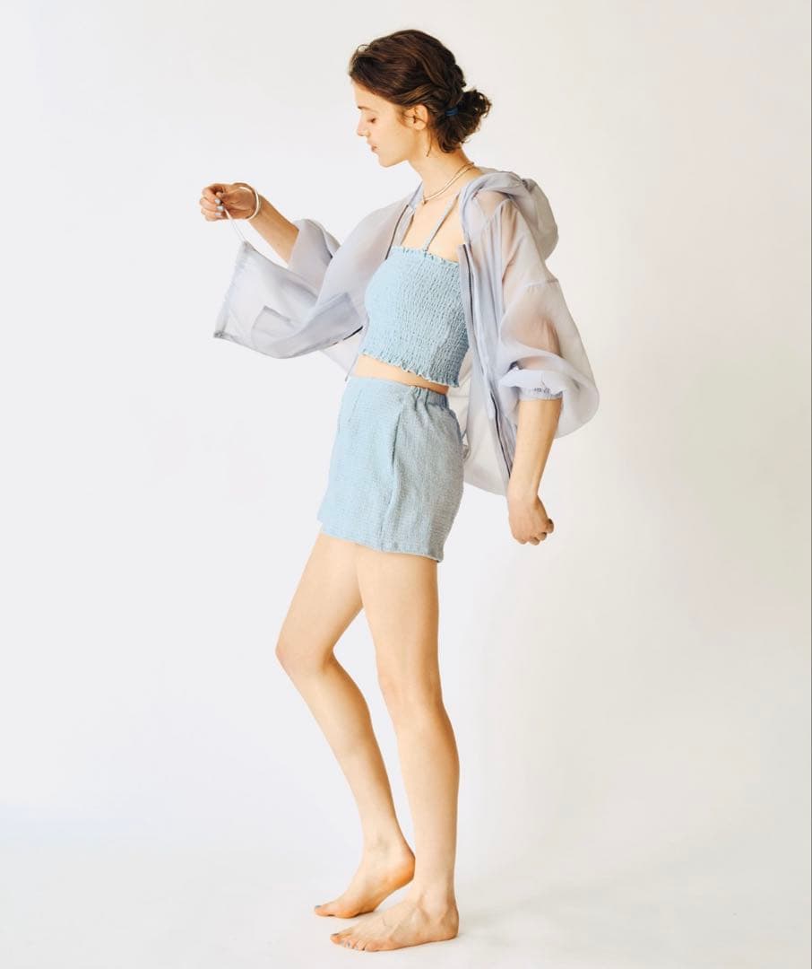 シアーパーカー4SETスイムウェア M ブルー 水着 mystic