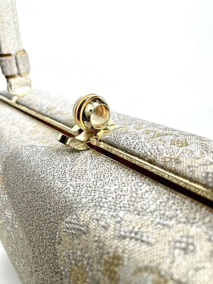 高級和装バック草履セット ホワイトシルバーに金銀糸 上品で聡明な佇まい ご入学式