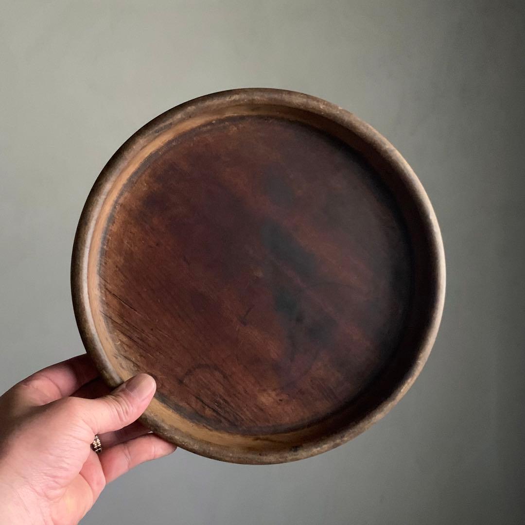 佳き木肌の くりぬき盆 No.2 古道具 アンティーク