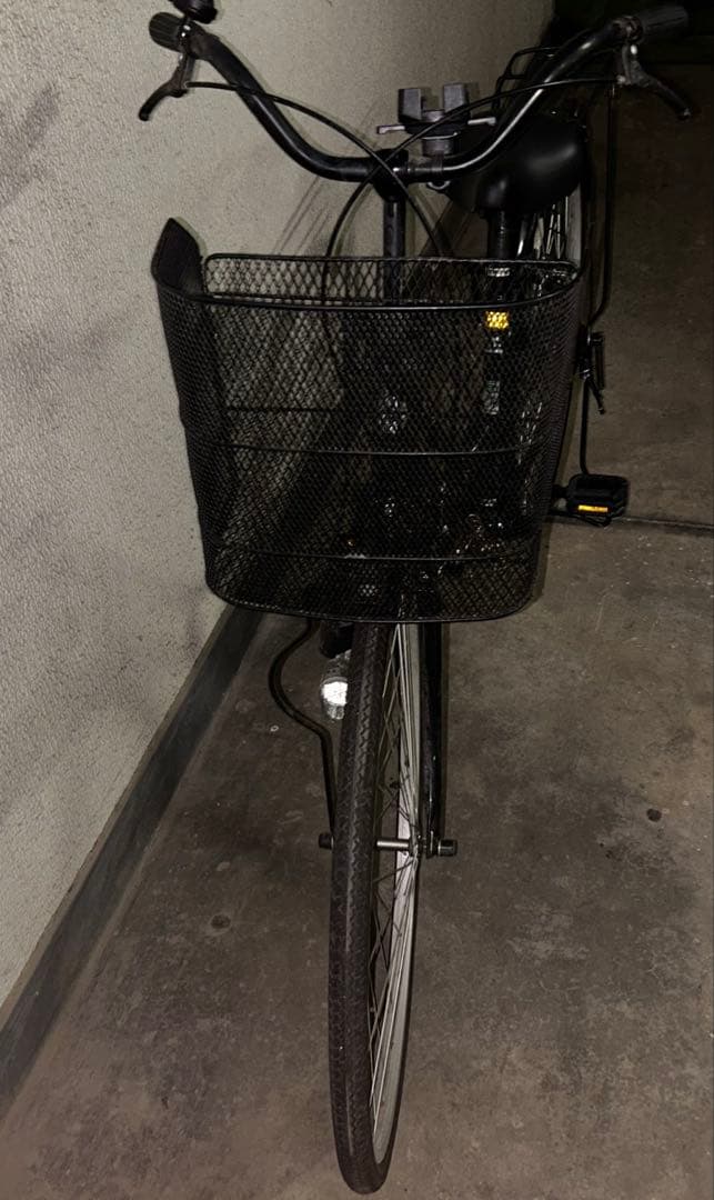 ママチャリ 27インチ 前カゴ付き 自転車 シティサイクル スマホホルダー付き