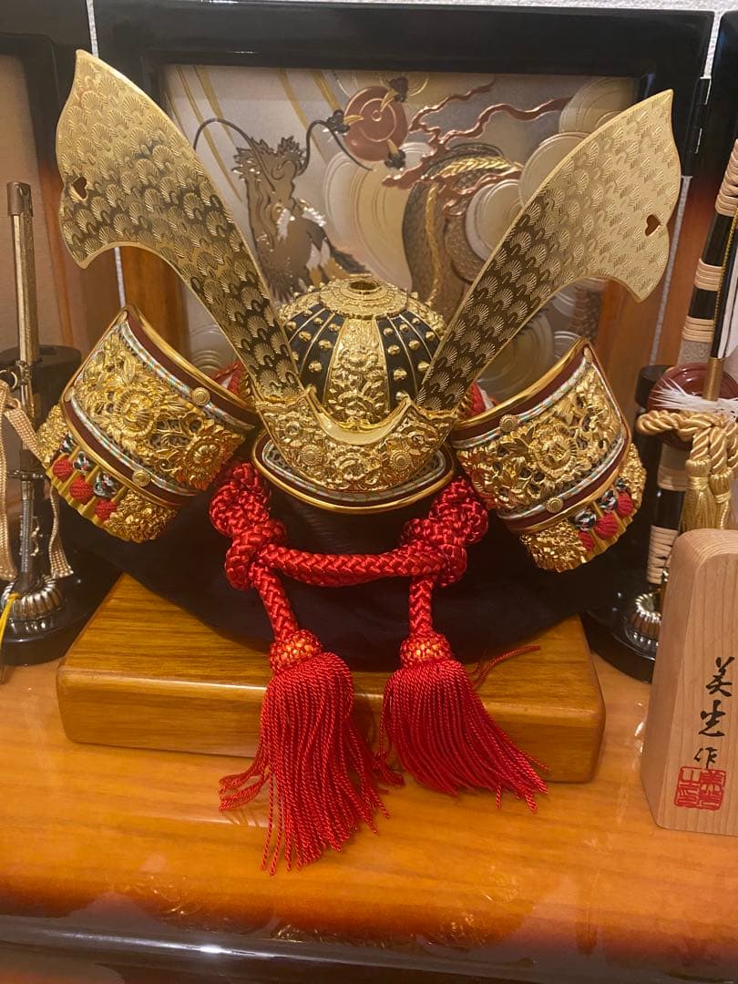 兜　五月人形　こどもの日　オルゴール付き　コンパクト収納　初節句