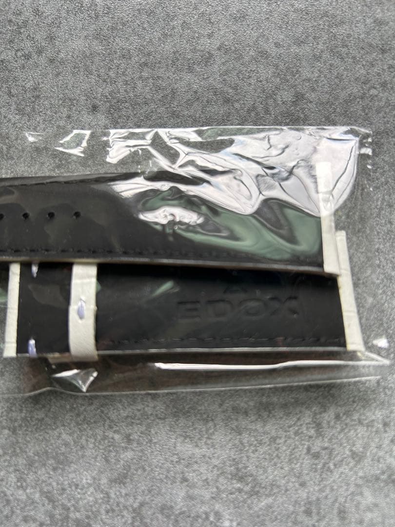 EDOXクロノオフショア1 クロコ型押しカーフレザーベルト