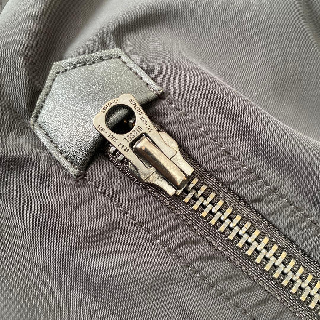 DIESEL N-3Bファー付きブラックモッズコート　メンズ