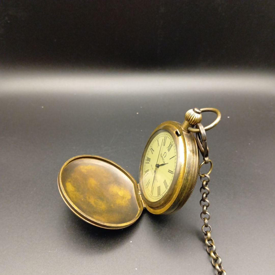 OMEGA 懐中時計 イエロー文字盤 金属製　手巻き　稼働品