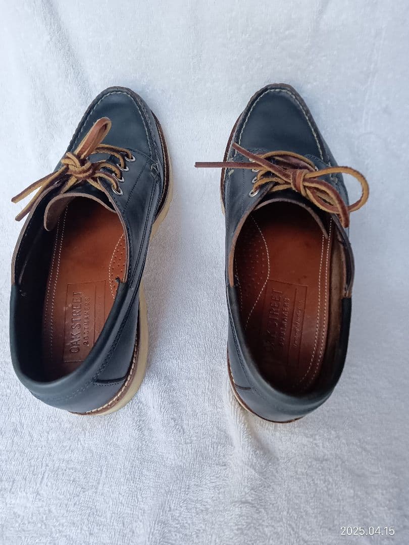 アメリカ製オークストリートブーツメーカーズ本革ネイビー8.5D26.5cm 中古