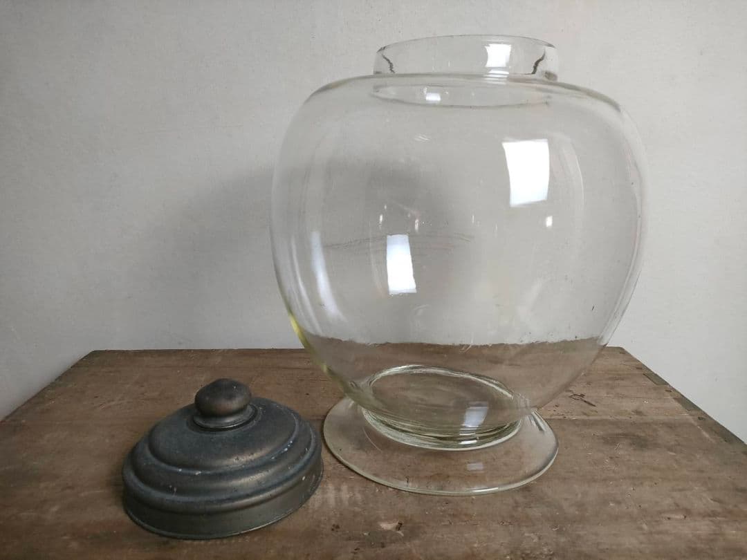 ★昭和レトロ 大型 地球瓶 ガラス 気泡 ゆらゆら 高さ27cm　駄菓子　ホビー