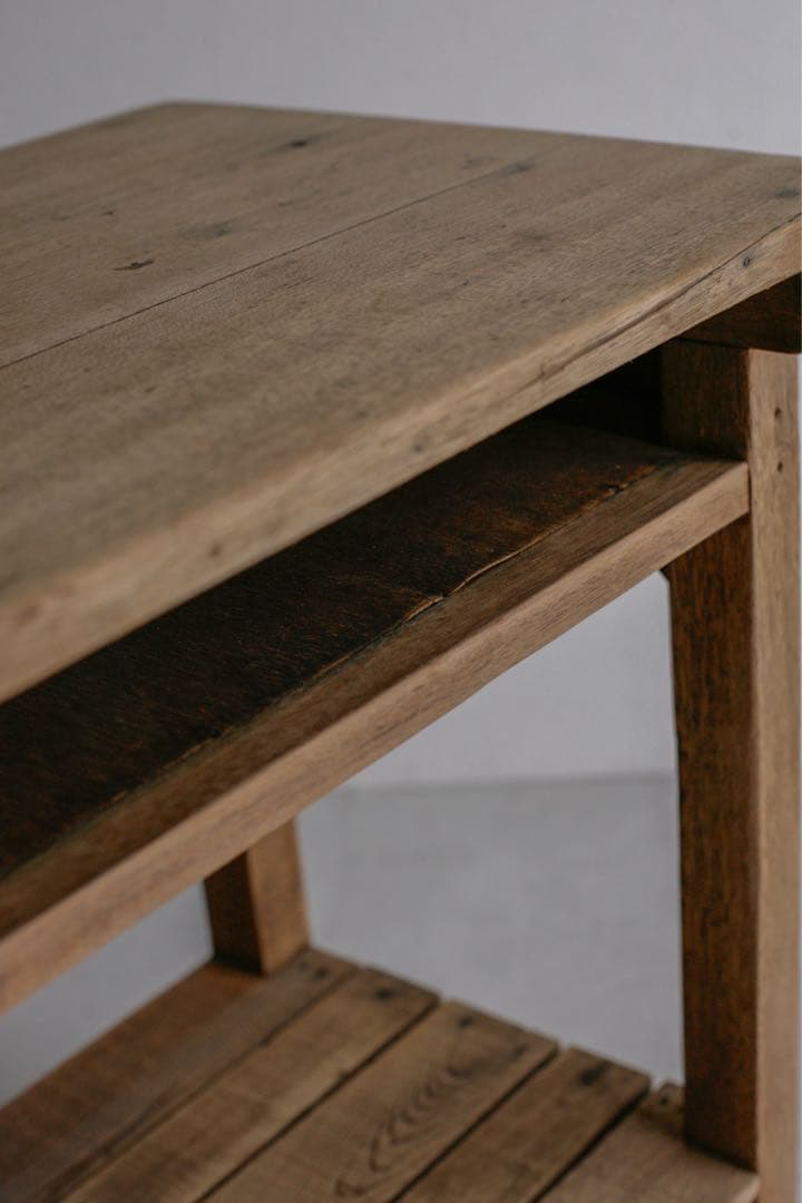 ラワン 杉 無垢材 サイドテーブル　勉強机　アンティークテーブル　古家具