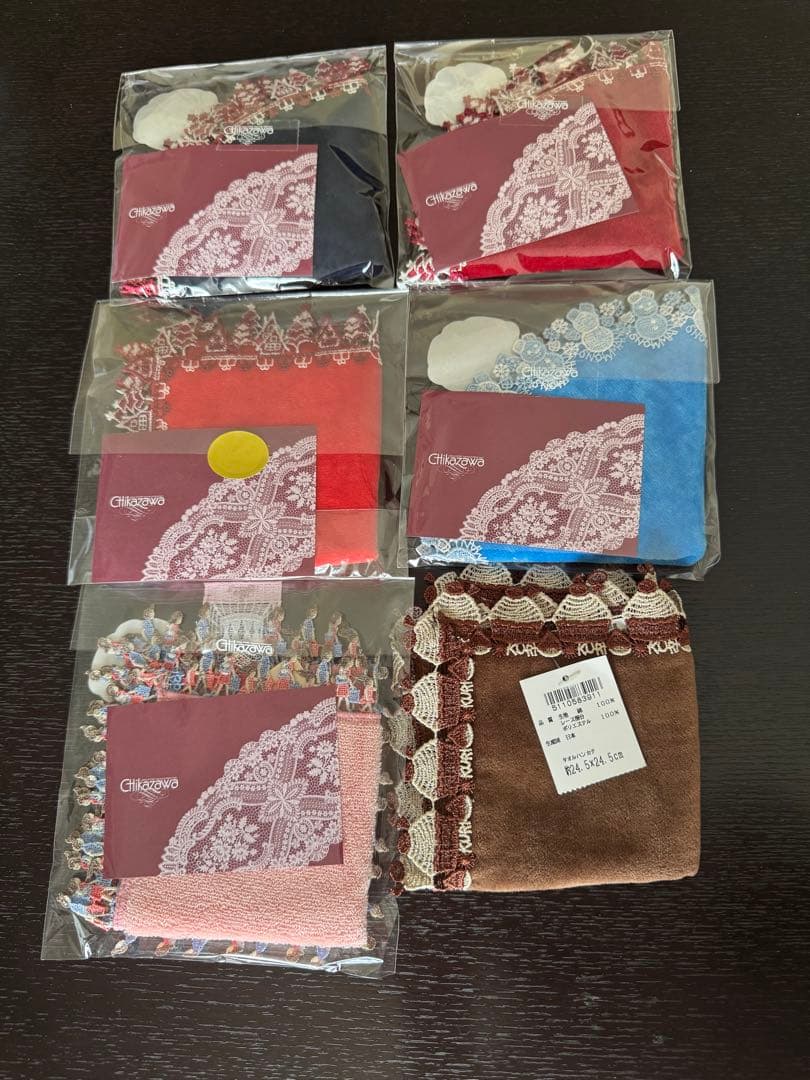 近沢レース タオルハンカチ 6枚セット 新品未使用