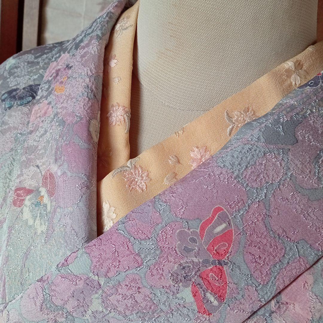 4855未使用超美品　素敵♥大人可愛い付下げ小紋　蝶々
