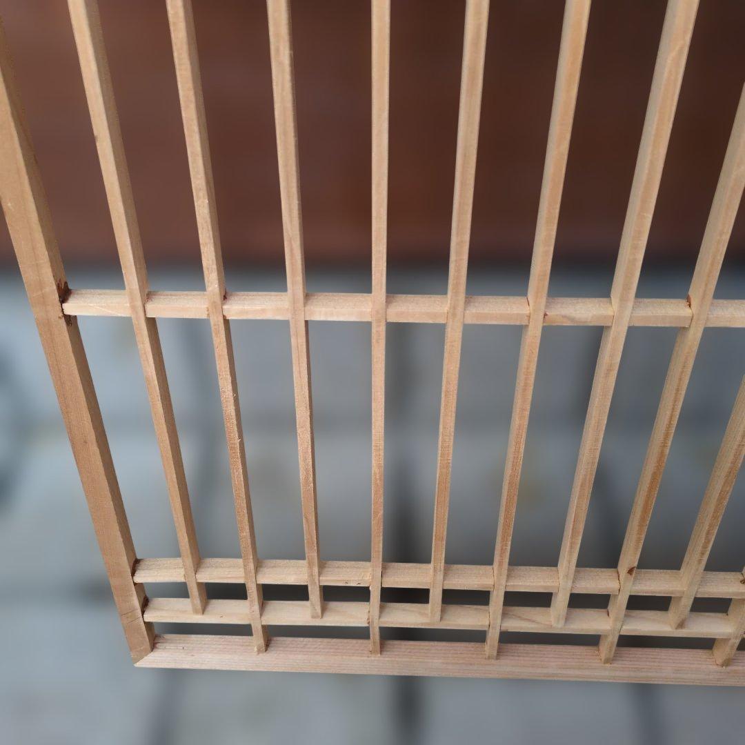 昭和レトロ 組子欄間①+② 2枚 書院障子 建具 衝立 引戸 ガラス戸