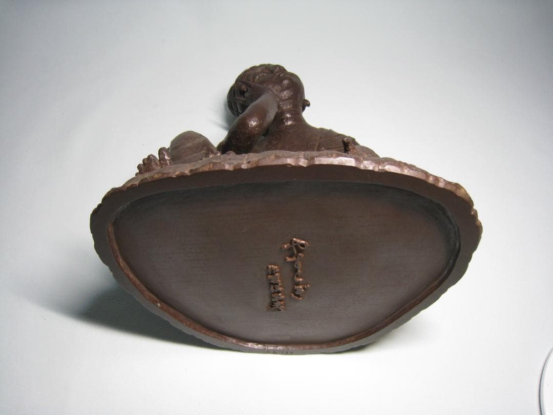 ブロンズ製　【やすらぎ】友沢正彦　おはぐろ技法　如意輪観音菩薩坐像