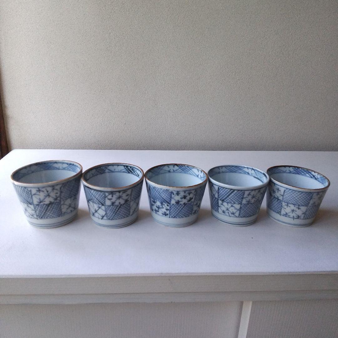 市松文 蕎麦猪口 蕎麦ちょこ そば猪口 ５客