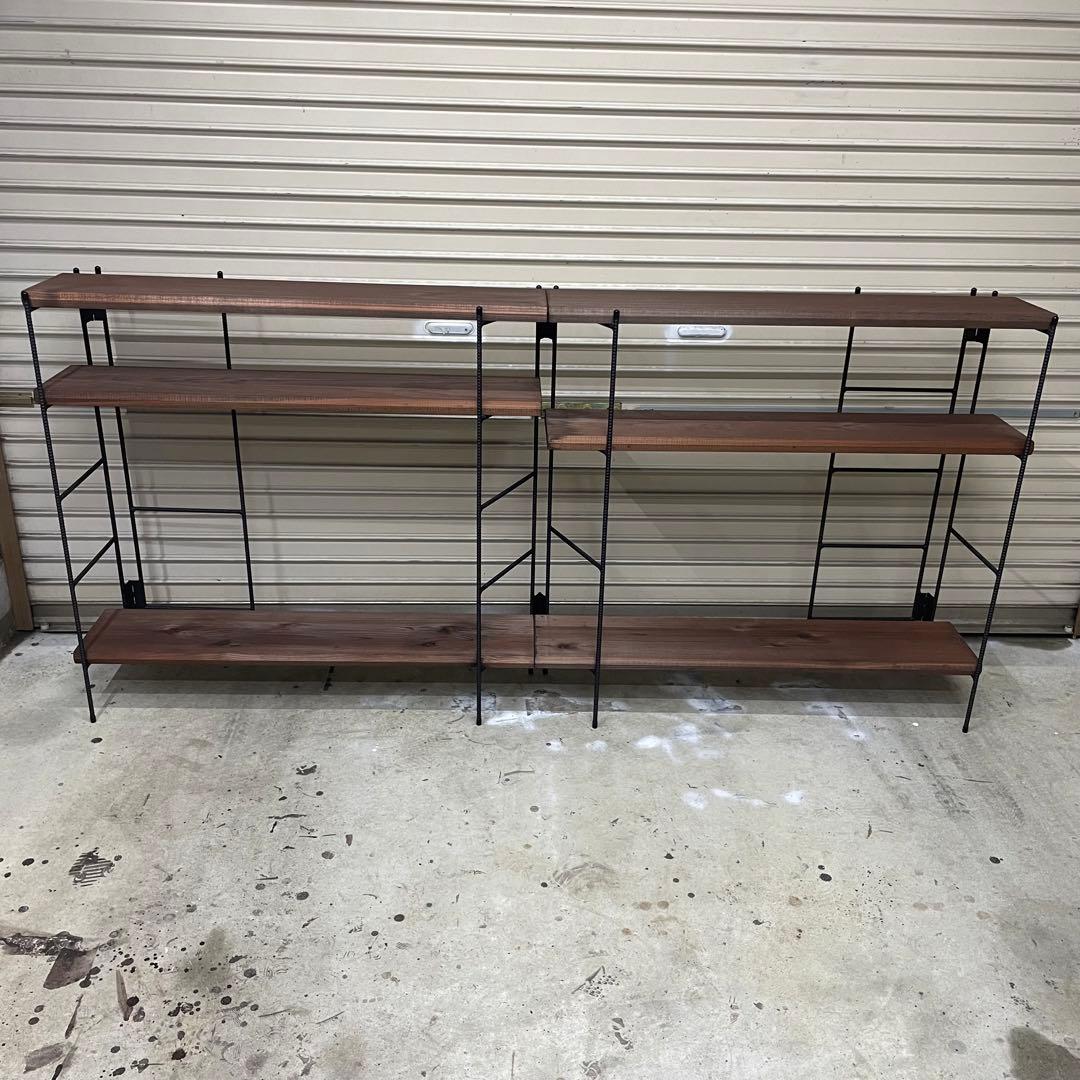 新商品‼️手作りアイアン家具 折り畳みラック 西海岸インテリア 幅200cm