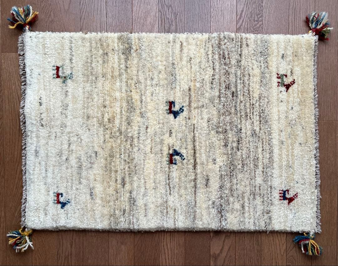 ギャべ⭐︎動物刺繍ラグ 約57cm x 85cm