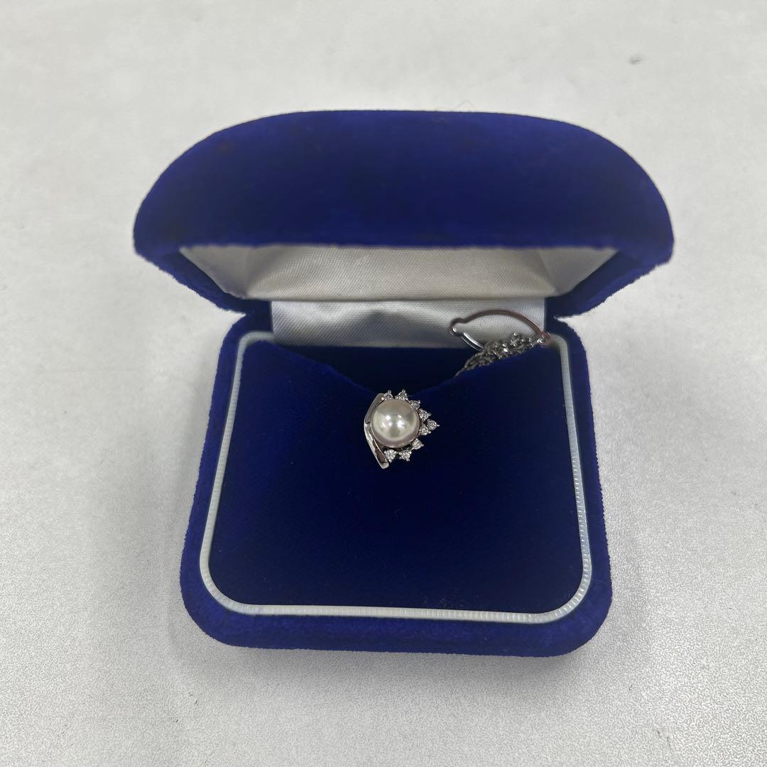 【ぴの】タイタック ネクタイピン Pt900 パール 11.9mm