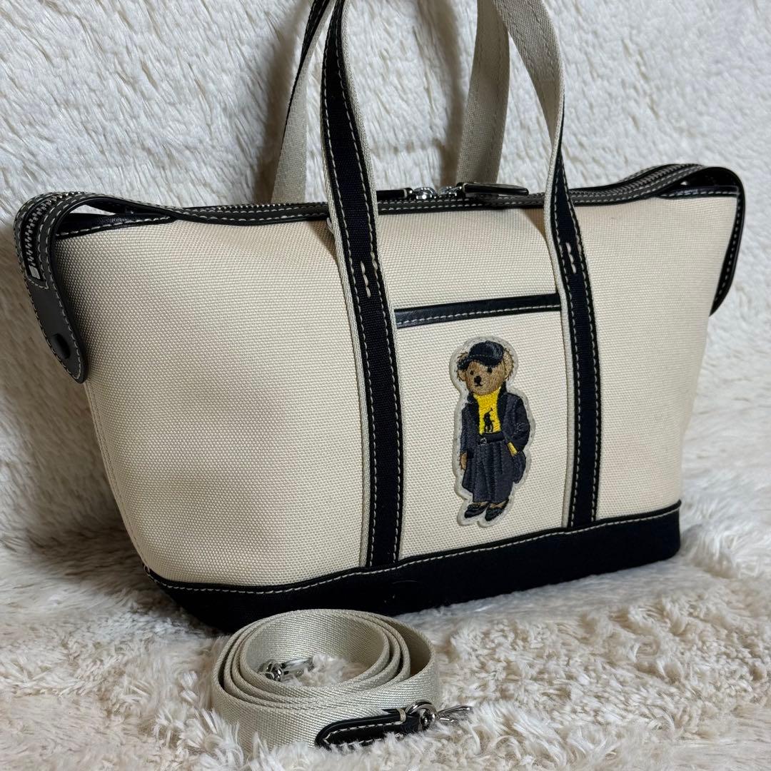 ポロラルフローレン ポロベア キャンバス ミニショッパートート ショルダーバッグ