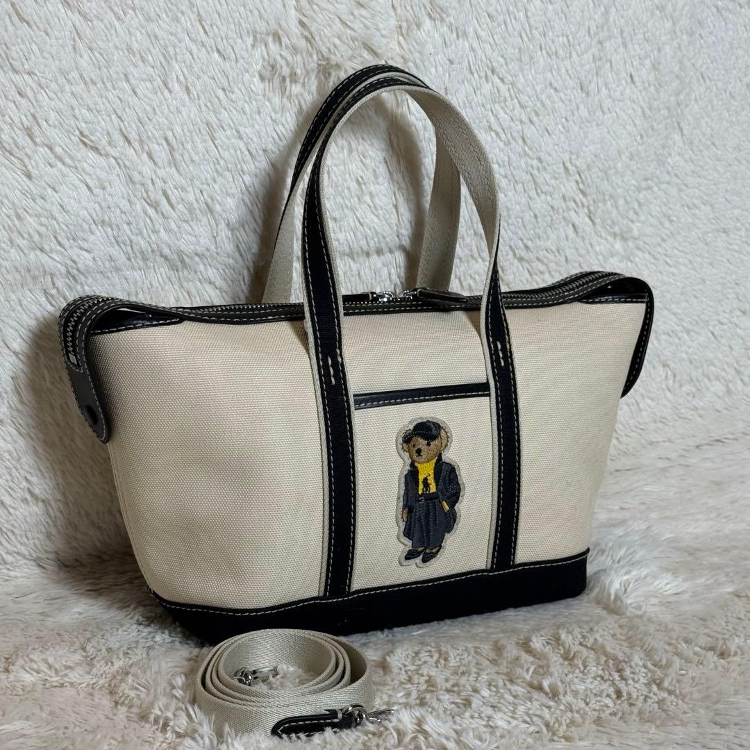 ポロラルフローレン ポロベア キャンバス ミニショッパートート ショルダーバッグ